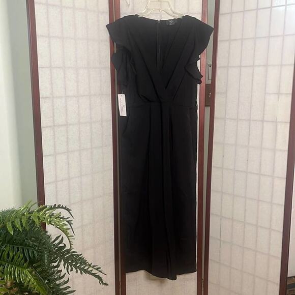 NWT AX ARMANI EXCHANGE PARIS BLACK WRAP FRONT JUMPSUIT SIZE‎ 12 - Picture 1 of 7